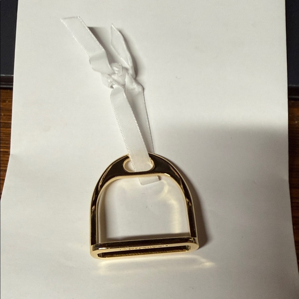 Lilo Gold tone Big Stirrup Ornament Christmas